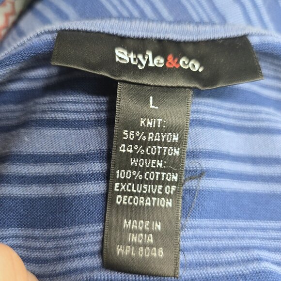 Women's Blue Burnout Aztec Embroidered Boho Tribal Bib Tunic Top - Picture 6 of 6